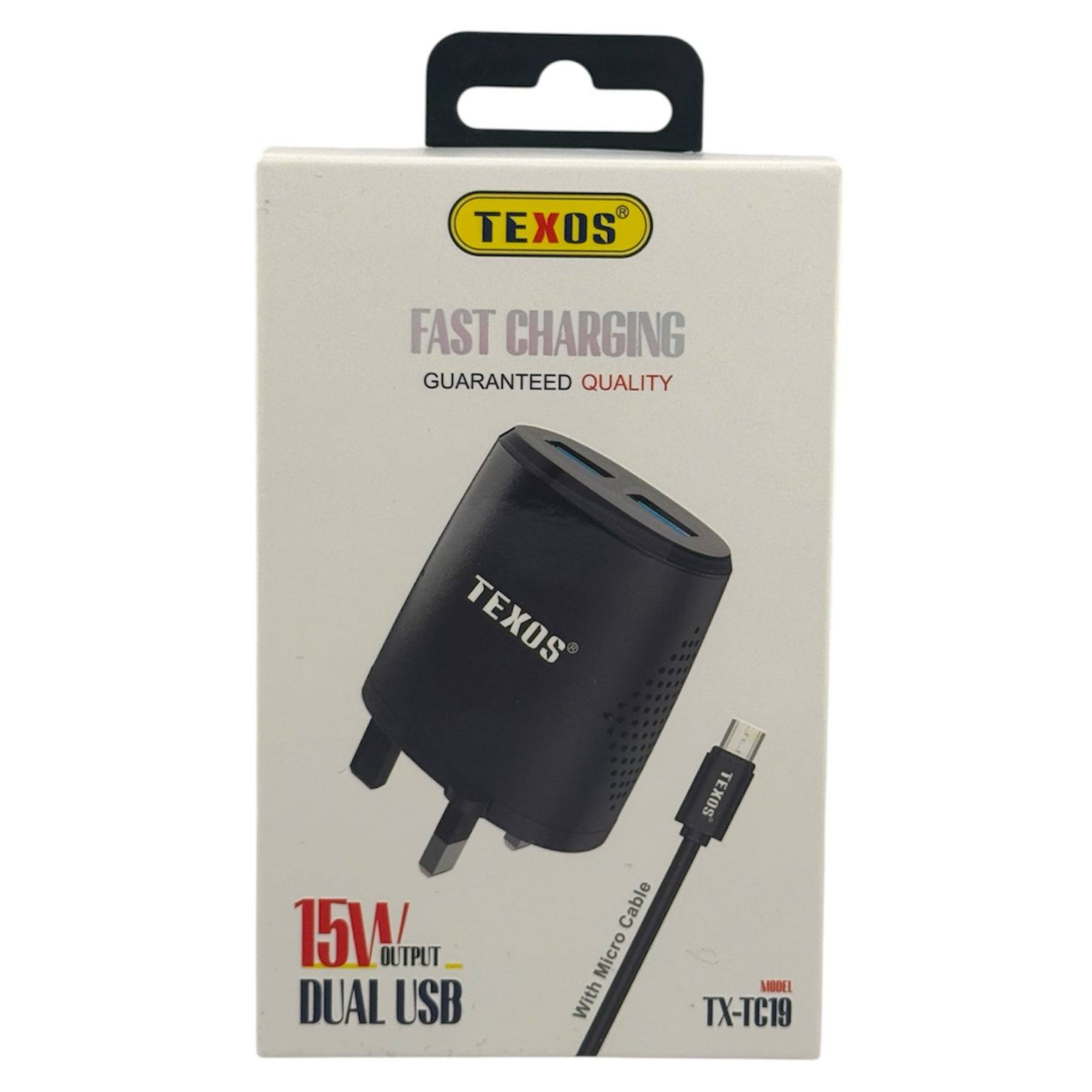 TEXOS TX-TC19 Dual USB Fast Charging Wall Charger with Micro Cable - 15W — image 1