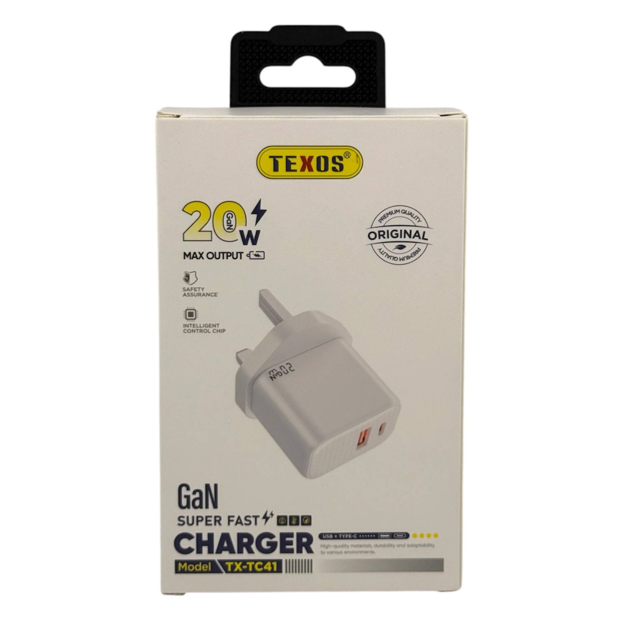 TEXOS TX-TC41 20W GaN Super Fast Charger with Dual USB-C Ports — image 1