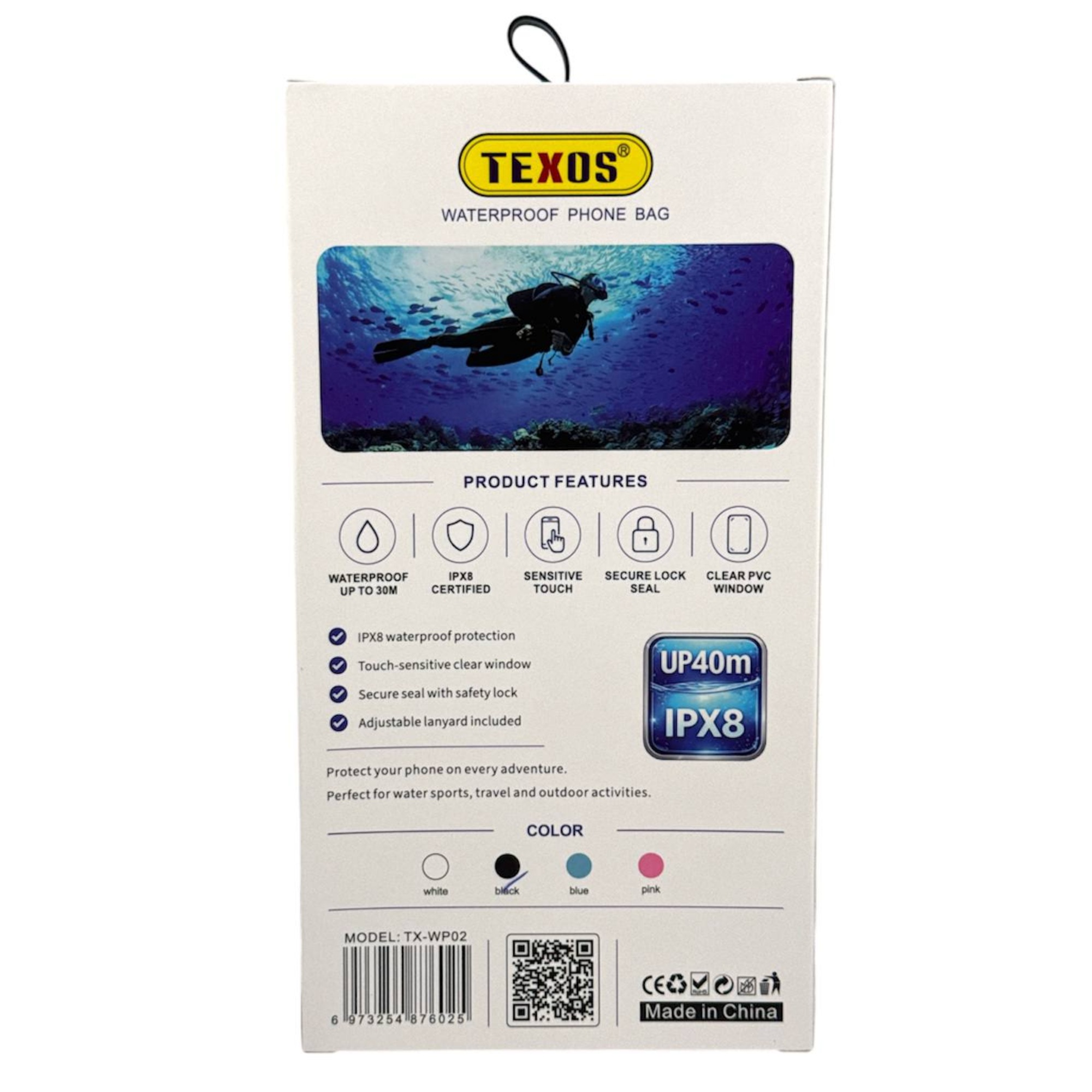 TEXOS TX-WP02 Waterproof Phone Bag - IPX8 Certified Universal Pouch — image 2